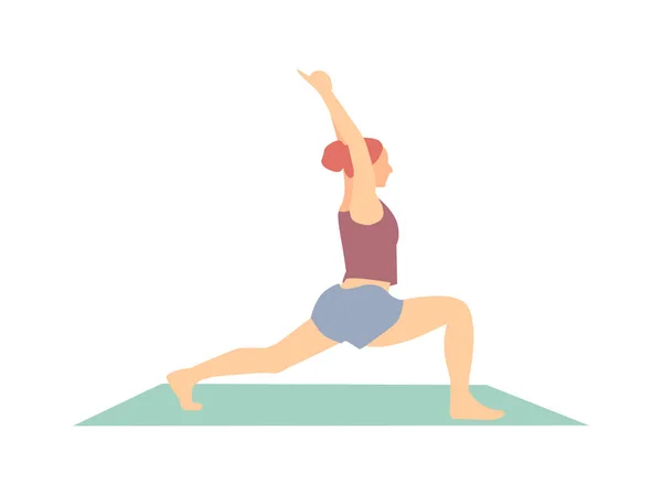 Fata practica yoga . — Vector de stoc