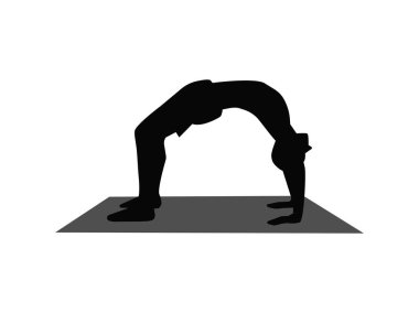 yoga poz bir adamın silueti. 