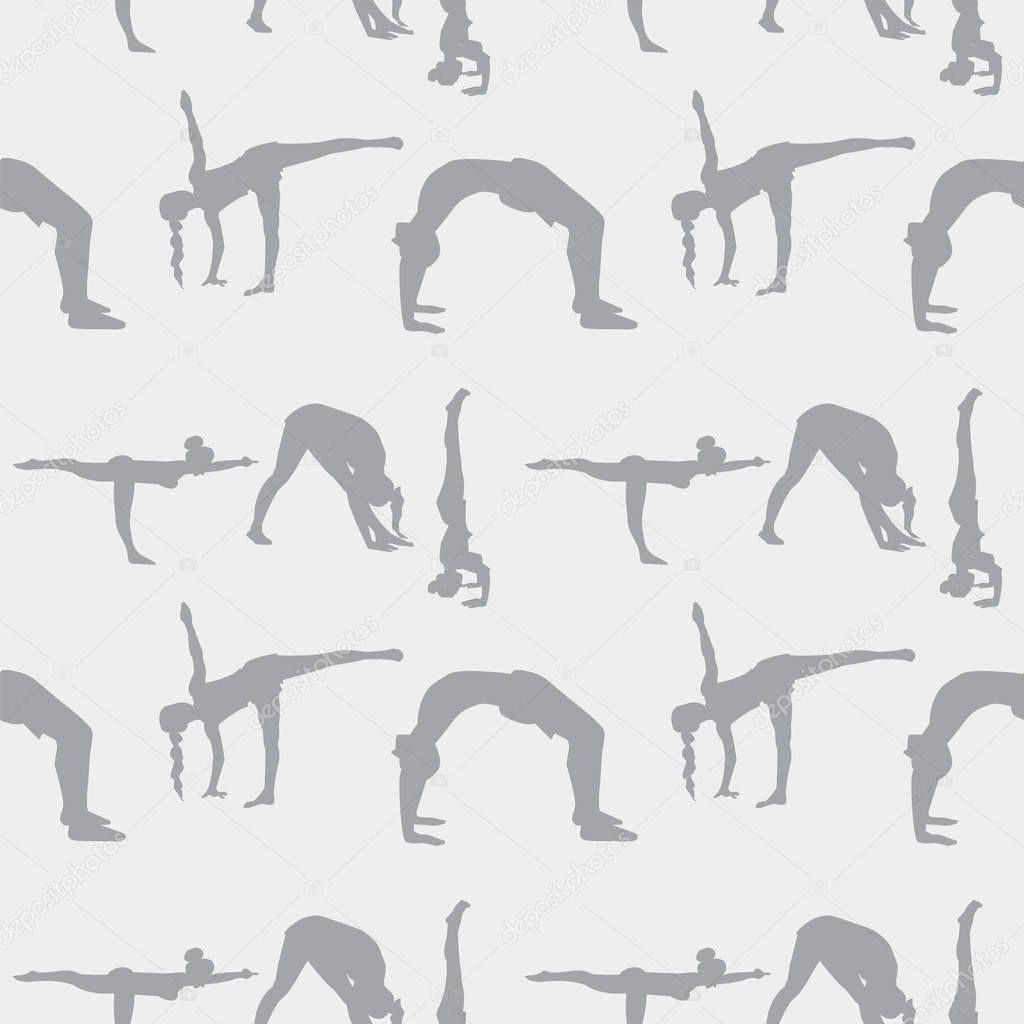 yoga poses seamless pattern.