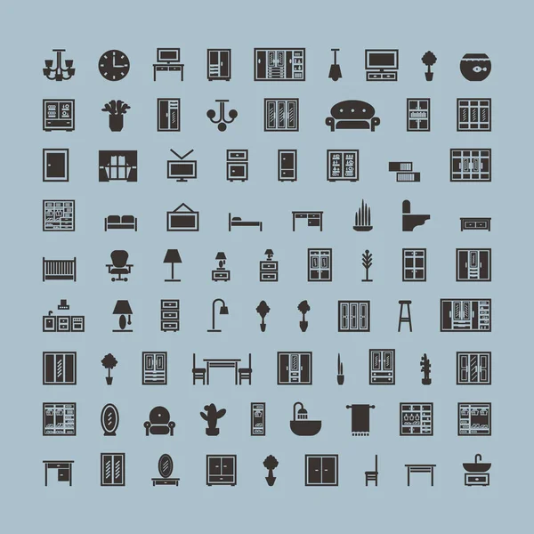 Furniture icons set. — Stock Vector