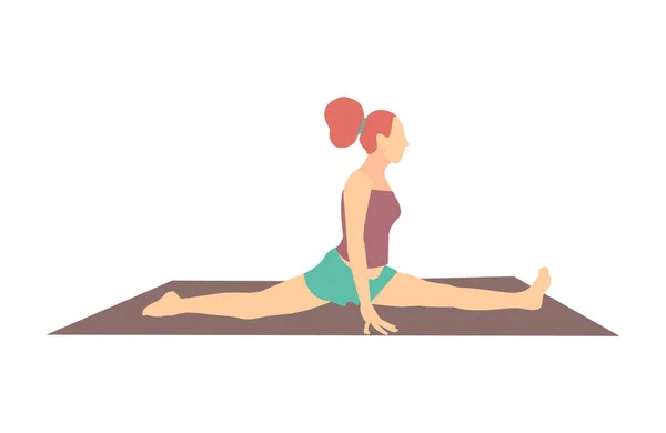 Mädchen praktiziert Yoga. — Stockvektor