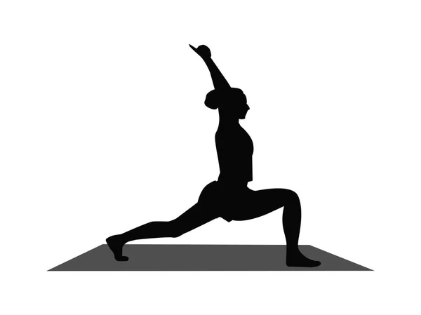 Meisje silhouet in yoga pose. — Stockvector