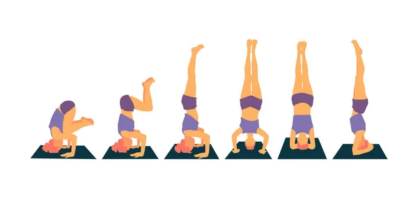 Yoga pose headstand — Wektor stockowy
