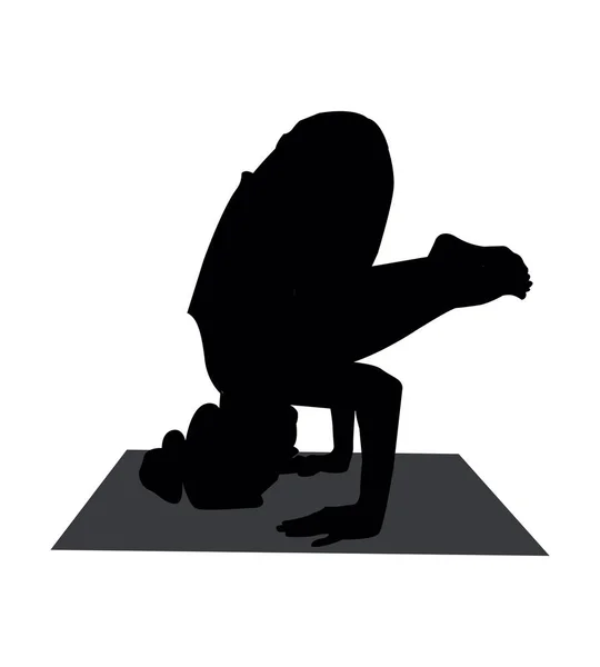 Yoga pose headstand silhouette. — Διανυσματικό Αρχείο