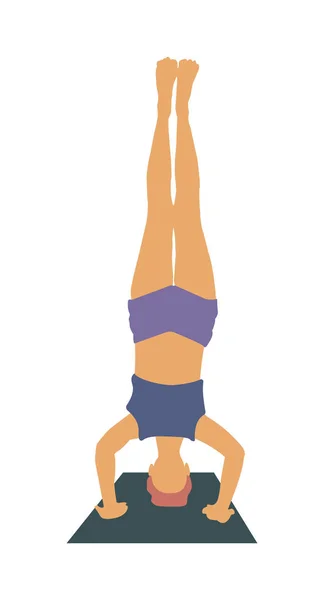 Yoga pose headstand. — Stock Vector