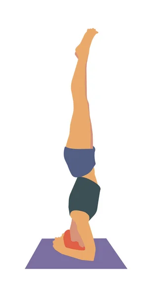 Yoga pose headstand. — Stock vektor