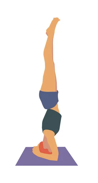 Yoga pose headstand. - Stok Vektor