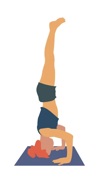 Yoga pose headstand. - Stok Vektor