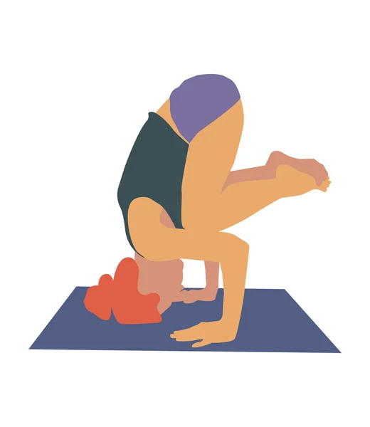 Yoga pose headstand. — Stock Vector