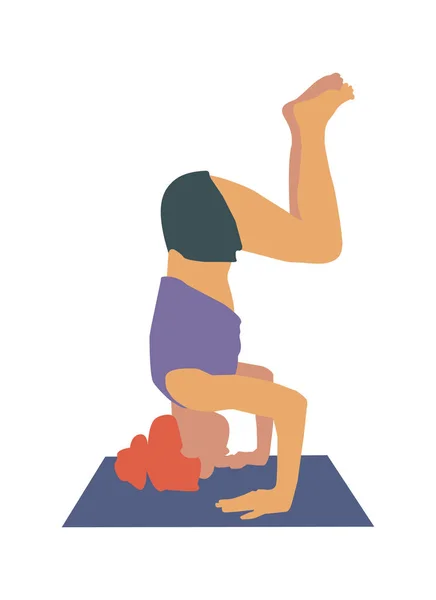 Yoga pose headstand. — Stockvector