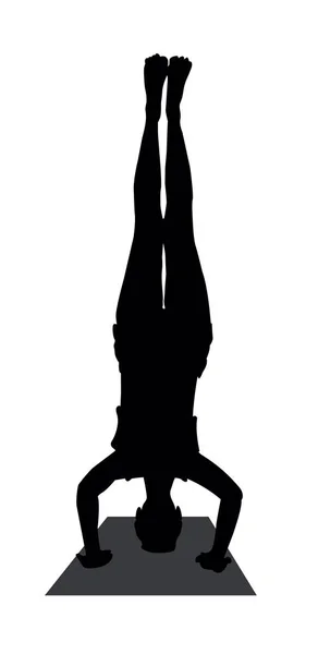 Silhouette de tête de pose de yoga . — Image vectorielle