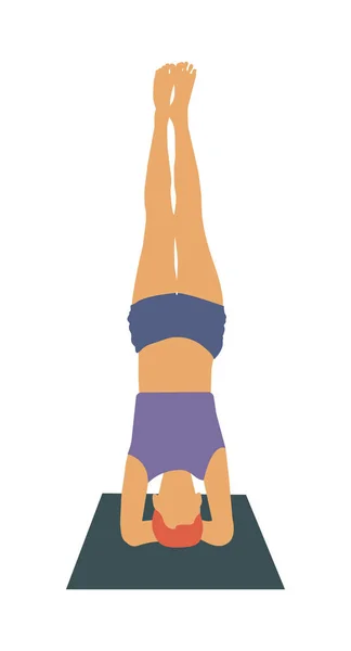 Yoga pose headstand. — Wektor stockowy