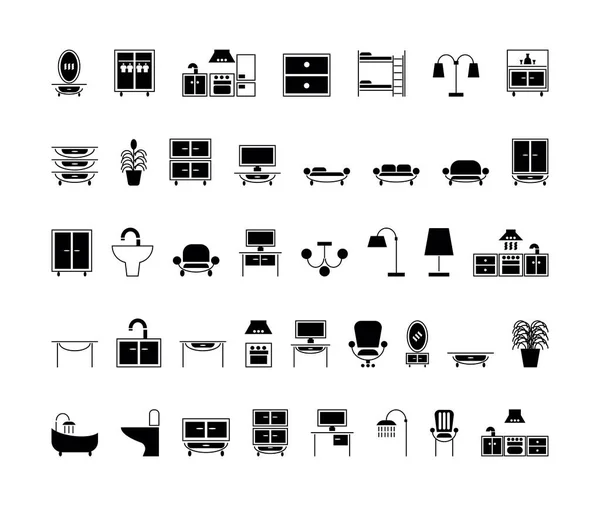 Set icona mobili per la casa . — Vettoriale Stock