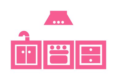 simgeler mutfak mobilyaları seti. 