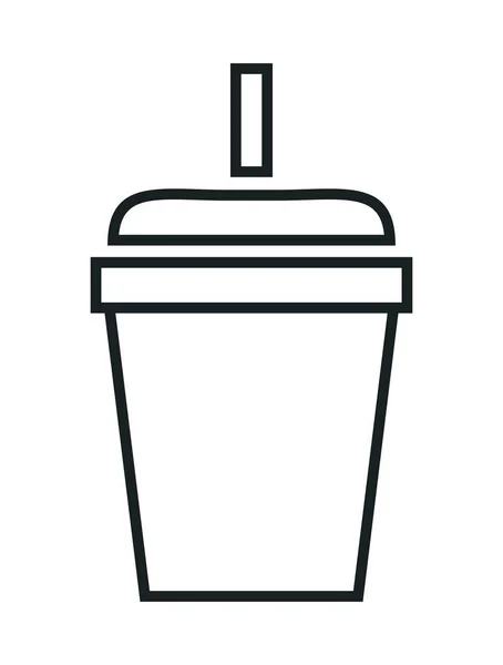 Dricka plast kopp med halm ikon — Stock vektor