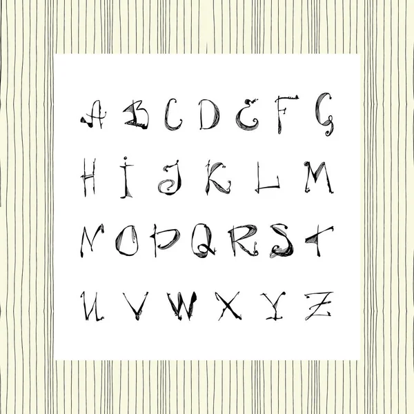 Alfabeto inglés dibujado a mano — Archivo Imágenes Vectoriales