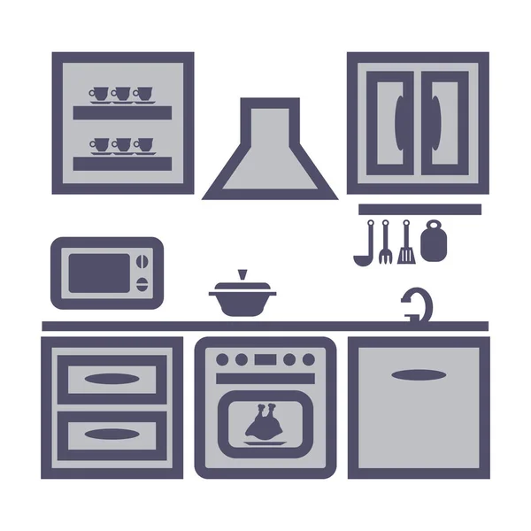 Muebles de cocina. — Vector de stock