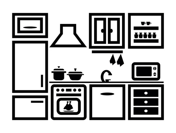 Muebles de cocina. — Vector de stock