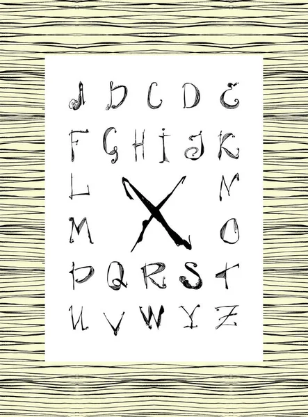 Ручной рисунок английского алфавита — стоковый вектор