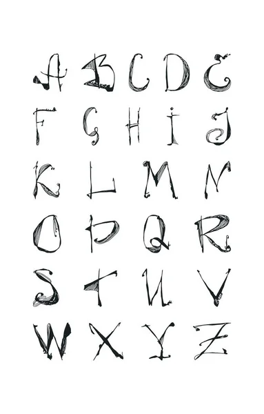 El alfabeto inglés está dibujado a mano . — Archivo Imágenes Vectoriales