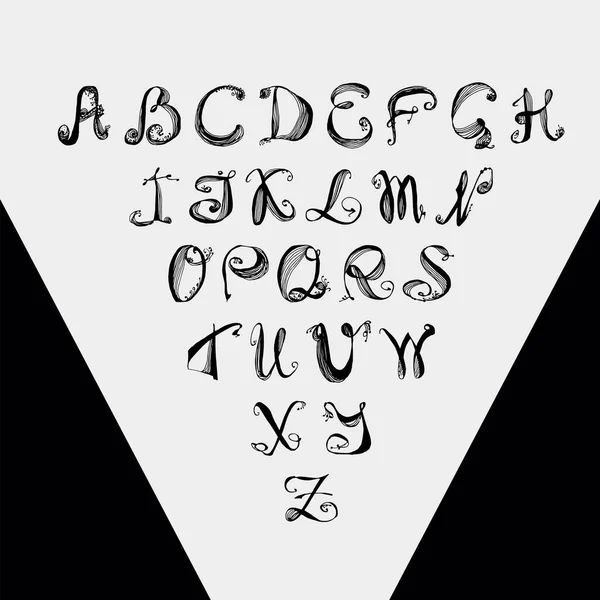 Engels alfabet. Hand getekende lettertype — Stockvector