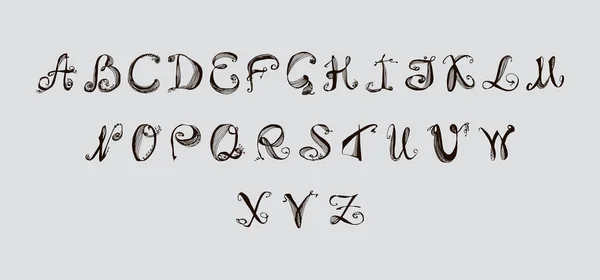 Англійський алфавіт-намальований вручну. — стоковий вектор