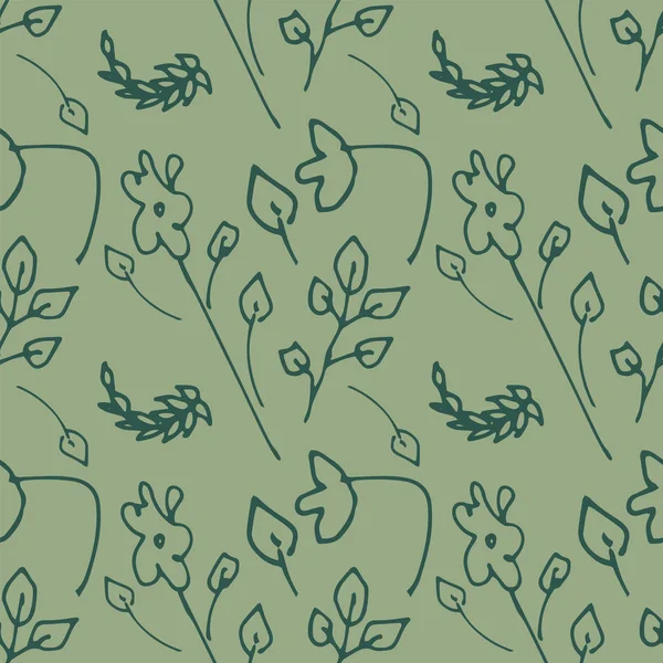 Fleur motif sans couture. Dessiné à la main — Image vectorielle