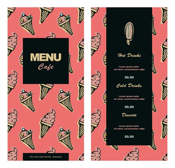 Menu template for cafe — Stock Vector