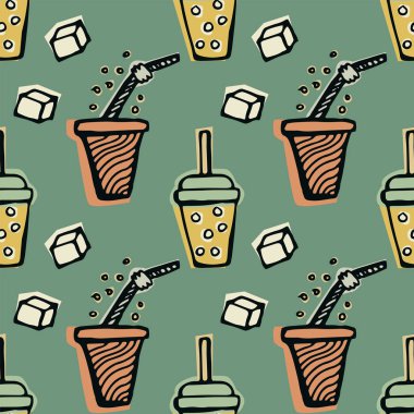 Kahve içme, çay Dikişsiz desen