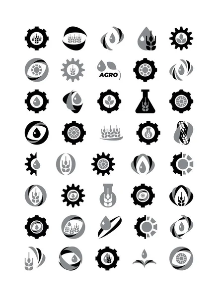 Agro logo simgeleri seti.
