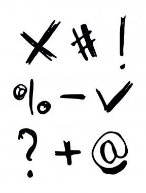 İşaretler ayarlandı. Elle çizilmiş 