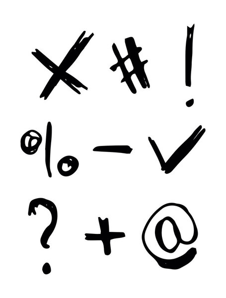 Signs set. Hand drawn 