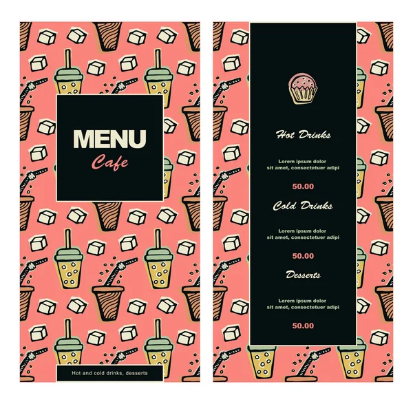 Menu template for cafe — Stock Vector