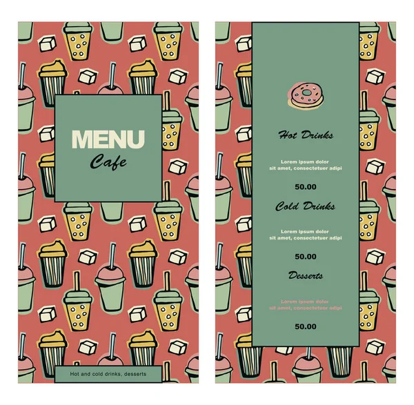 Menu template for cafe — Stock Vector