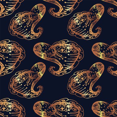 Altın kalpler seamless modeli