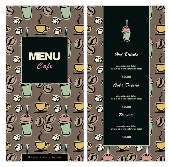 Menu design for cafe — Stock Vector