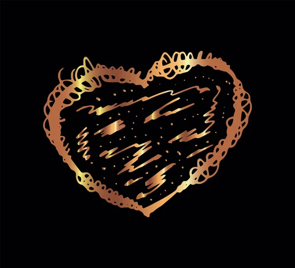 Goldenes Herz — Stockvektor