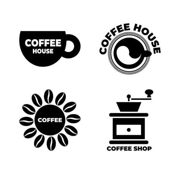Кофейный набор для логотипа . — стоковый вектор