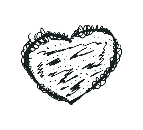 Coeur dessiné à la main — Image vectorielle