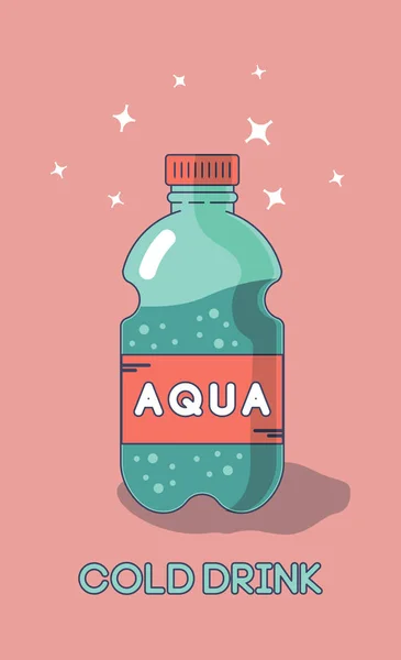 Flasche mit Wasserfarbe — Stockvektor