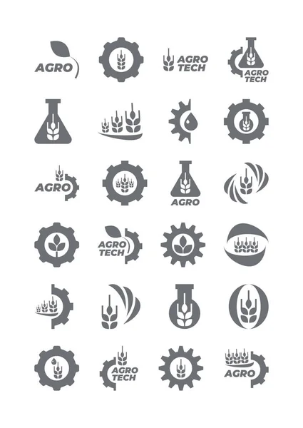 Logo için tarımsal ve biyo simgeşablonu seti. 