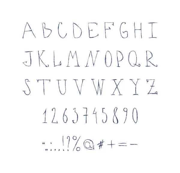 Thin handgeschreven lettertype. — Stockvector