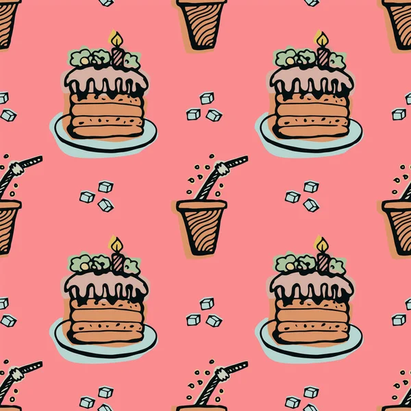 Desserts seamless pattern — Free Stock Photo