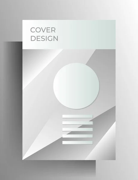 Cover Book Magazine Booklet Brochure Catalog Poster White Geometric Design — Stock Vector