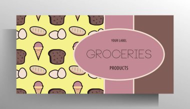 Market için pankart tasarımı şablonu. Renk deseni. Vektör 10 EPS.