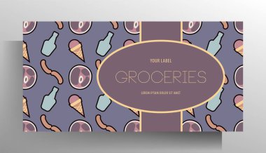 Market için pankart tasarımı şablonu. Renk deseni. Vektör 10 EPS.