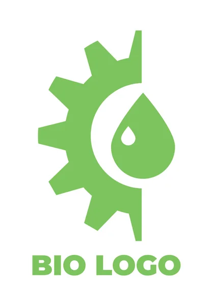 Modelo Logotipo Para Empresa Bio Ícone Vetor Verde Isolado — Vetor de Stock