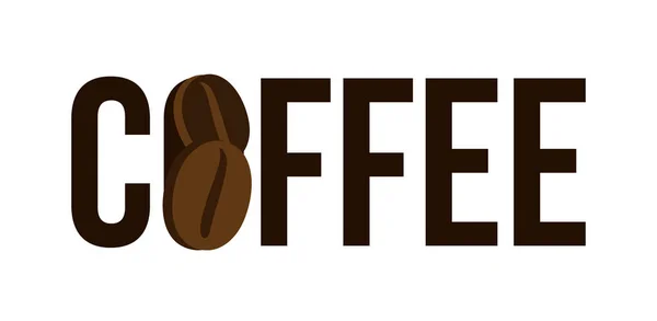 Kaffeinskriptionen Logotypdesign För Kafé Kafé Caféhus Vektor Färg Isolerad Illustration — Stock vektor