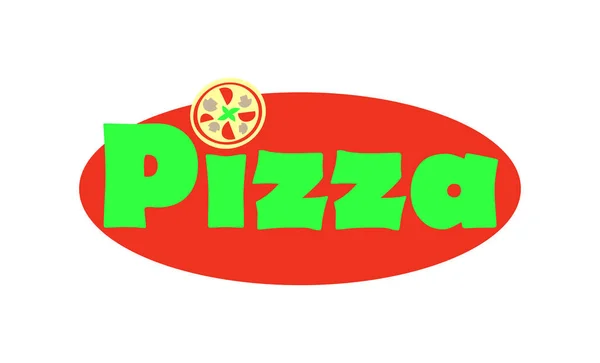 Pizza Lettrage Logo Concept Illustration Couleur Vectorielle Isolée — Image vectorielle