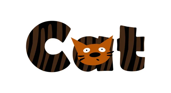 Katt Bokstäver För Logotyp Vektorfärgad Isolerad Illustration — Stock vektor